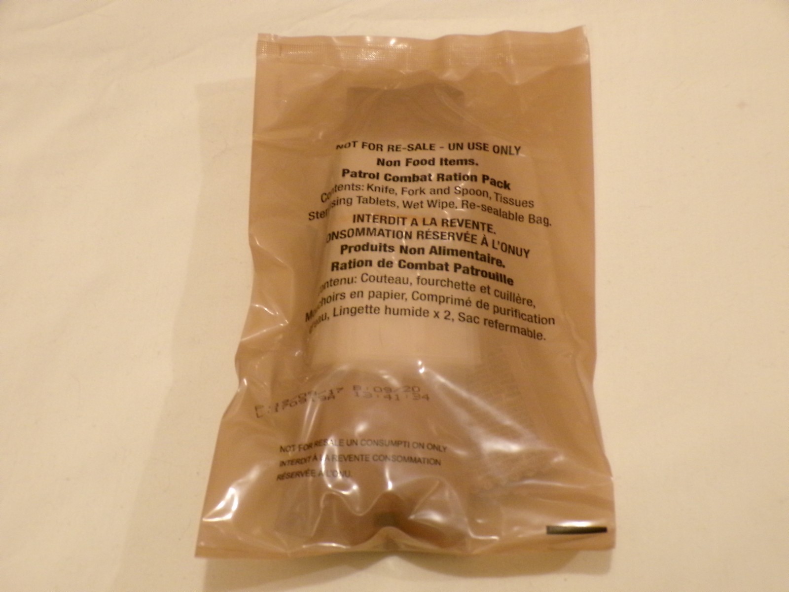 British Army Patrol Combat Ration Pack – NATO Non-Food Utensil Set Rare – New