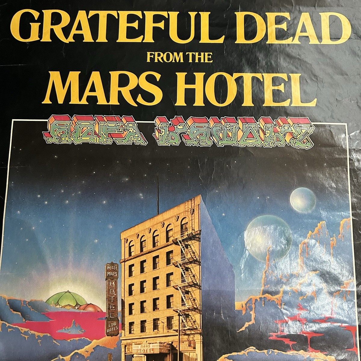 GRATEFUL DEAD MARS HOTEL JUMBO PROMO POSTER SIGNED STANLEY MOUSE