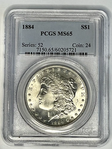 1884-P  Morgan Silver Dollar $1 PCGS MS65 ~ Blast White Gem ~ Free US Shipping