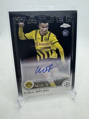 2024 /25 Topps Chrome UCC RC Rookie Kjell Wätjen Auto Black /10 BVB Dortmund