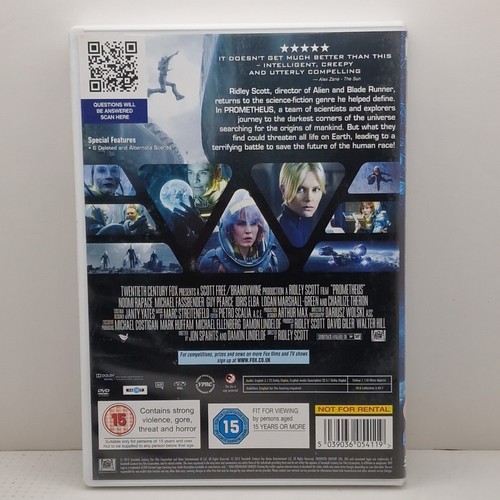 Prometheus (DVD, 2012) Region 2 PAL Cert 15 20th Century Fox F1-SGB 5250311000 - Bild 10 von 10