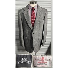 Stafford Harris Donegal Tweed Blazer Mens Herringbone Scottish Wool USA Read