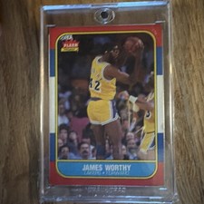 1986 Fleer James Worthy RC #131 Lakers HOF Rookie Card ? Vintage NBA. rookie card picture