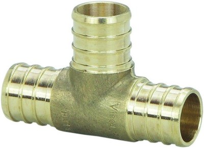 VIEGA 46554 TEE 1'' x 1'' x 3/4'' CRIMP BRASS PEX 80 PSI 200 F CONNECTION