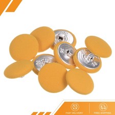 10pack Fabric Cloth Covered Button 23mm Metal Round Sewing Buttons Yellow