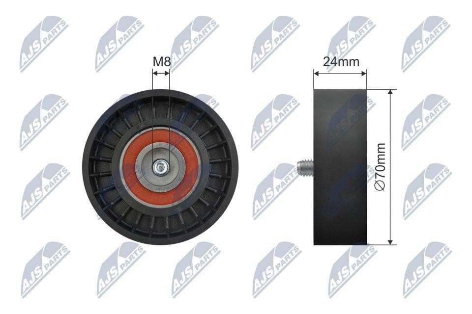 NTY Tensioner Idler Pulley Serpentine Belt RNK-CH-057 Chrysler Dodge Jeep, 70mm