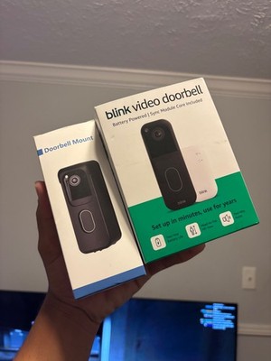Blink Video Doorbell Head-to-Toe HD 2Way Audio, 2yr Bat Life Black w Sync Module
