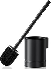 Black Toilet Bowl Brush Metal Rustproof Bathroom Cleaning Accessories Set
