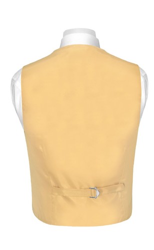 BOY'S Dress Vest & NeckTie Solid GOLD Color Neck Tie Set for Suit or Tux size 14 - Picture 3 of 3