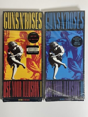 Guns N  Roses Use Your Illusion 1 & 2 Long Box Empty w/Shrink & Hype Stickers