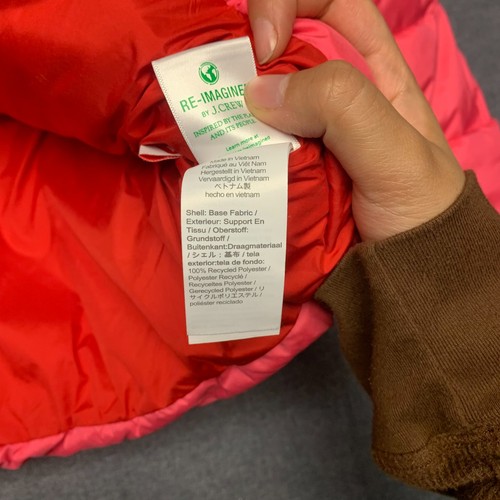 Crewcuts Girl's Jacket Size L Pink Hooded Warm Puffer Jacket Recycled Polyester - Picture 7 of 11
