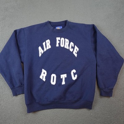 Vintage TMG Air Force ROTC Sweatshirt Mens Medium Navy Blue Fleece Crewneck USA