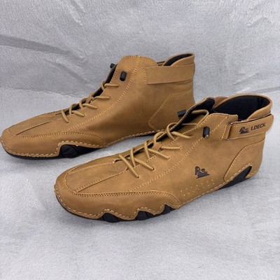 LDECK Brown Leather High Top Martin Sport Shoes Men s US 11 EU 45 Worn Twice