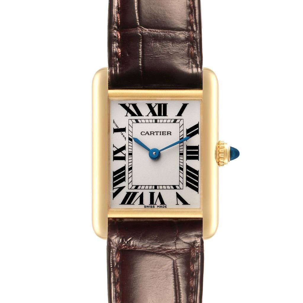 Cartier Tank Louis Small Yellow Gold Silver Dial Ladies Watch
