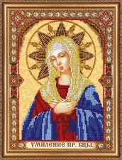 Bead Embroidery Kit "Icon of the Mother of God of  Tenderness " Stitching