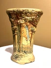 Antique WELLER Pottery 8" Flared Footed Pillow Forest Vase