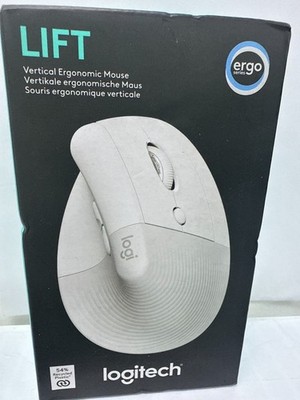 Logitech Lift vertikale ergonomische Maus, kabellos, Bluetooth oder Logi Bolt USB weiß