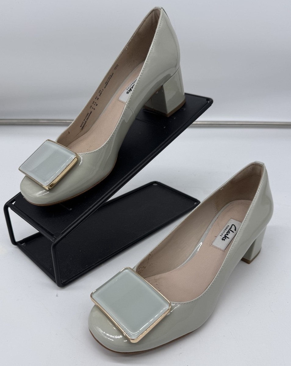 Clark's Narrative Shoes Chinaberry Fun Chalk Leather Pump Heels