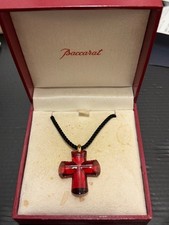 Baccarat Eden Cross pendant top, 18k gold, Baccarat necklace