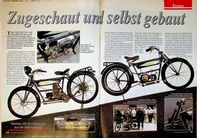 Oldtimer Markt 2628) Hermes 125 mit 3PS in einer seltenen Vorstellung auf 4 Seit