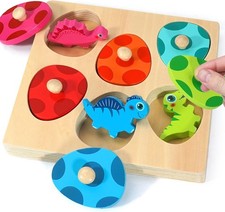 Wooden Puzzles for Toddler 1-3, Montessori Toys for 1 2 3 Year Old Boys Girls Di