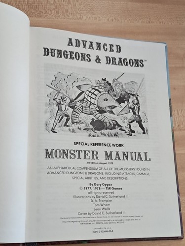 Advanced Dungeons and Dragons Monster Hardcover, by Gary Gygax - 1979 4th Printi - Picture 2 of 8