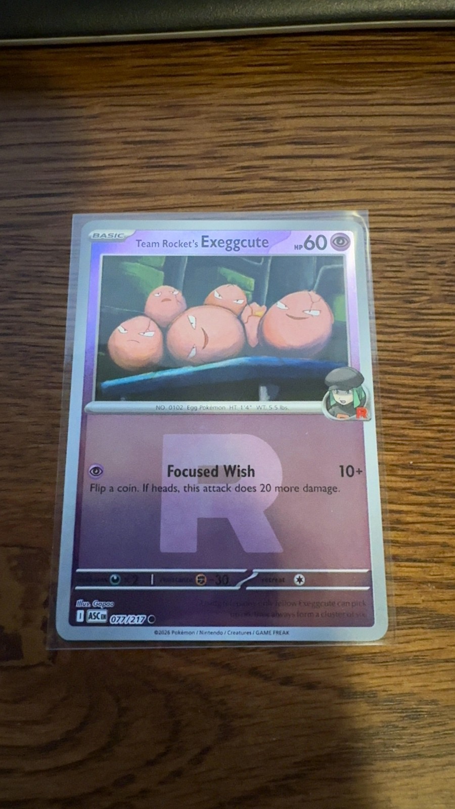 Team Rocket's exeggcute (Team Rocket) Common Ascended Heroes 077/217 NM Pokemon