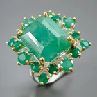 Handmade 12 ct+ Natural Green Beryl Ring 925 Sterling Silver Size 8 /R474067