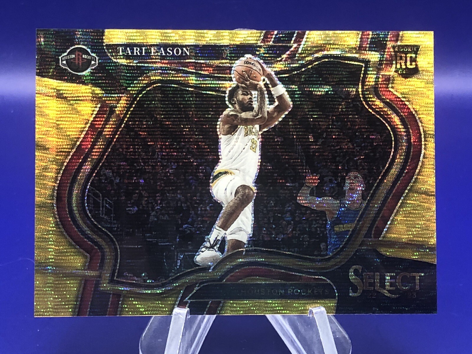 2022-23 Panini Select T-Mall Tari Eason Gold Wave Prizm Courtside RC /10 Rockets