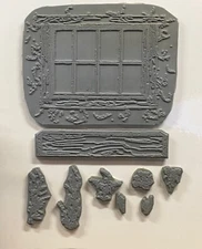 Papercrafting, Art, Garden Window, Self Adhesive Cushion Stamp, 5.5"x 4", Unused