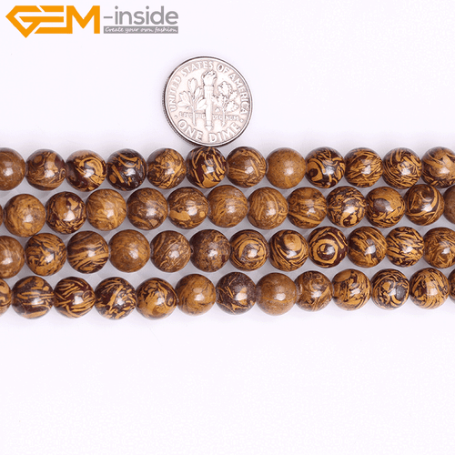 Natural Round Elephant Skin Yellow Jasper Stone Beads Jewelry Making 15" In Lots - Picture 21 of 26