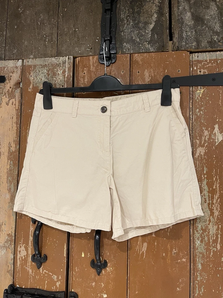 New Look Chino Shorts Hot pants Beige Cotton Light Summer Beach Holiday UK 12 - Image 3 of 4