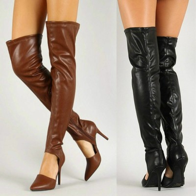 cut out thigh high boots