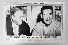 1958 Ted Williams Illustrated Current News Fold Out Poster Red Sox