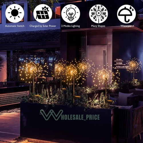 150 LED Solar Fire Flower Lights Outdoor Waterproof Path Lawn Garden Decor Lamp - Picture 23 of 58