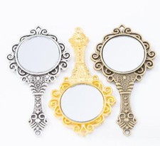 2pcs 67*35MM DIY Jewelry Pendant Big Retro mirror Alloy Charm EF3874