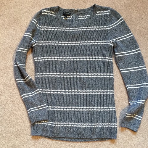 Talbots Gray and White Striped Pullover Sweater Women's Size S - Picture 6 of 9
