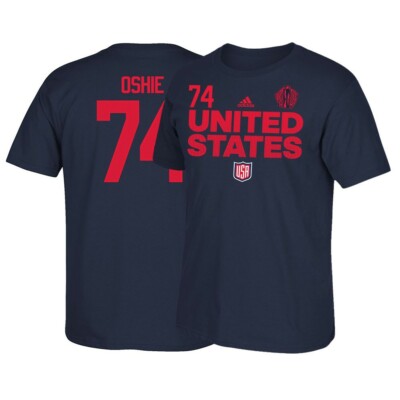 T.J. Oshie NHL USA World Cup of Hockey Adidas Men's N&N Jersey Navy Blue T-Shirt