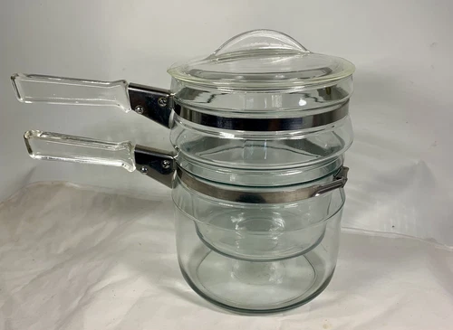 Vintage Pyrex Flameware Glass Double Boiler 6763L