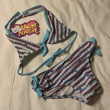 Beach Native Bikini Hearts And Stars Girls XL NWT