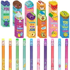 60 Pcs Smelly Scented Pencils And Scented Bookmarks Sets End Of The Year Student
