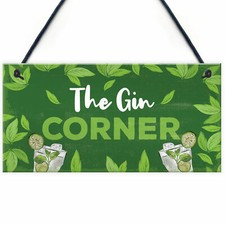 Funny Gin Gift Gin Corner Sign Home Bar Sign For Garden Summerhouse Alcohol Gift