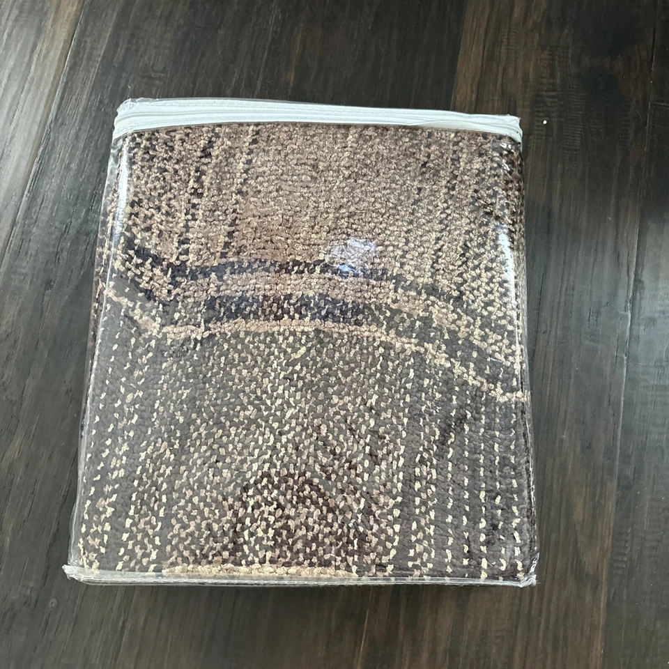 Manta de chenilla rayón a rayas de lujo Sonoma, manta de felpa marrón 50"x60" Foto 3 de 4