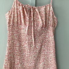 Shein Women Dress Size 12 Smacked Full Body Shape Spaghetti Strap Tie Front