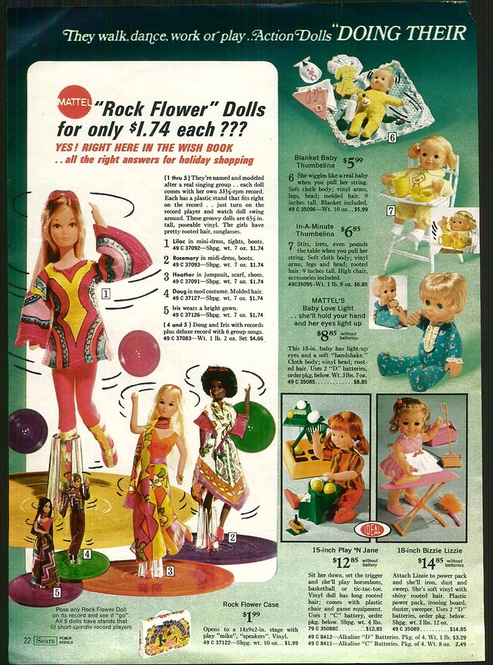1971 ADVERTISEMENT Doll Italy Furga Rock Flower Bizzie Lizzie Play N