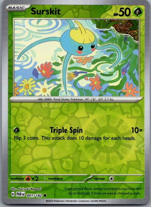 Surskit 001/182  Reverse Holo Pokemon Card TCG Cards Collecting