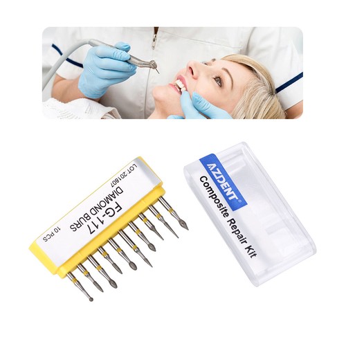 AZDENT Dental Composite Repair Diamond Burs Drills FG-117 High Speed Handpiece - Picture 14 of 24