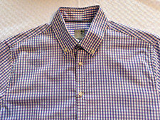 SILK EMBROIDERER Shirt Long Sleeve Size 39 Mens Blue Purple Check