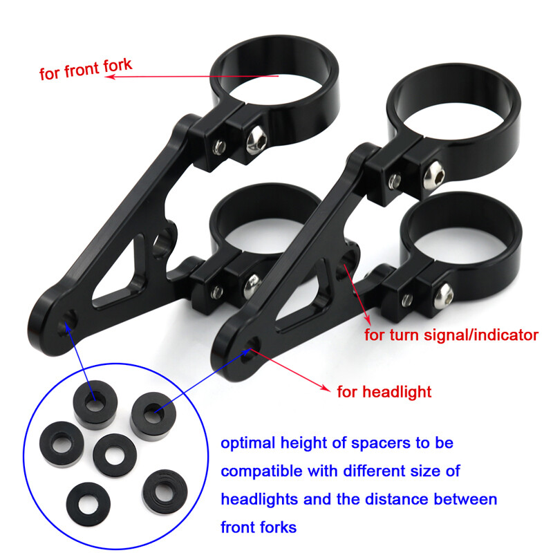 Fit For 50mm Fork Tubes Headlight Mount Bracket Fork Head Lamp Holder