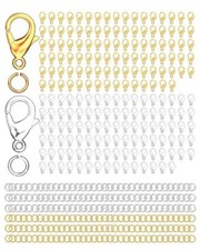 700 Pieces Lobster Claw Clasps and Open Jump Rings Set,Lobster Gold Silver-A